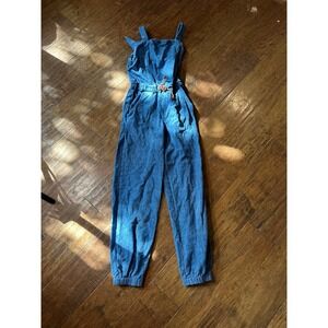 Girls Matilda Jane Radiant‎ Smile Chambray Denim Jumpsuit Overall Romper